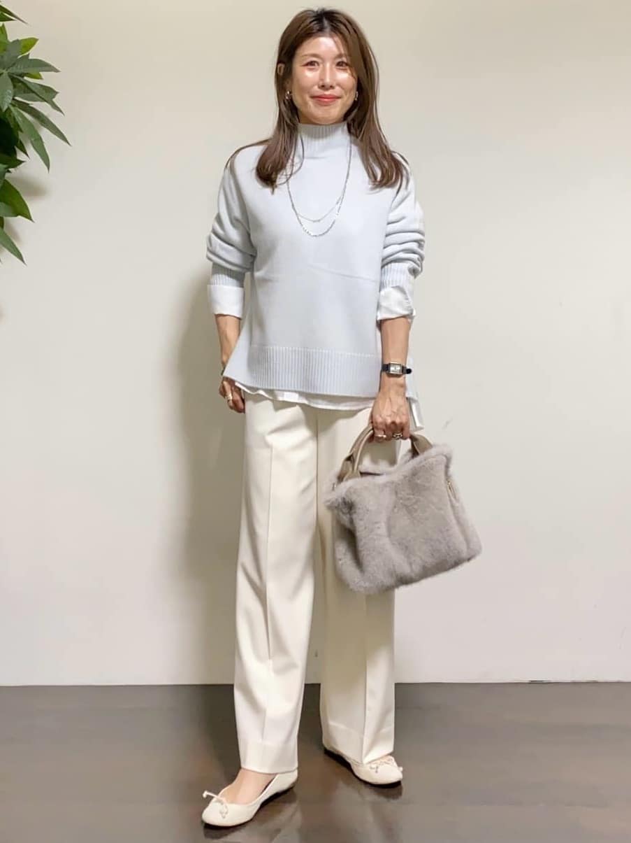 tomoさんの「UNTITLED｜【8色展開/洗える】ウールカシミヤ ハイネックニット」を使ったコーディネート