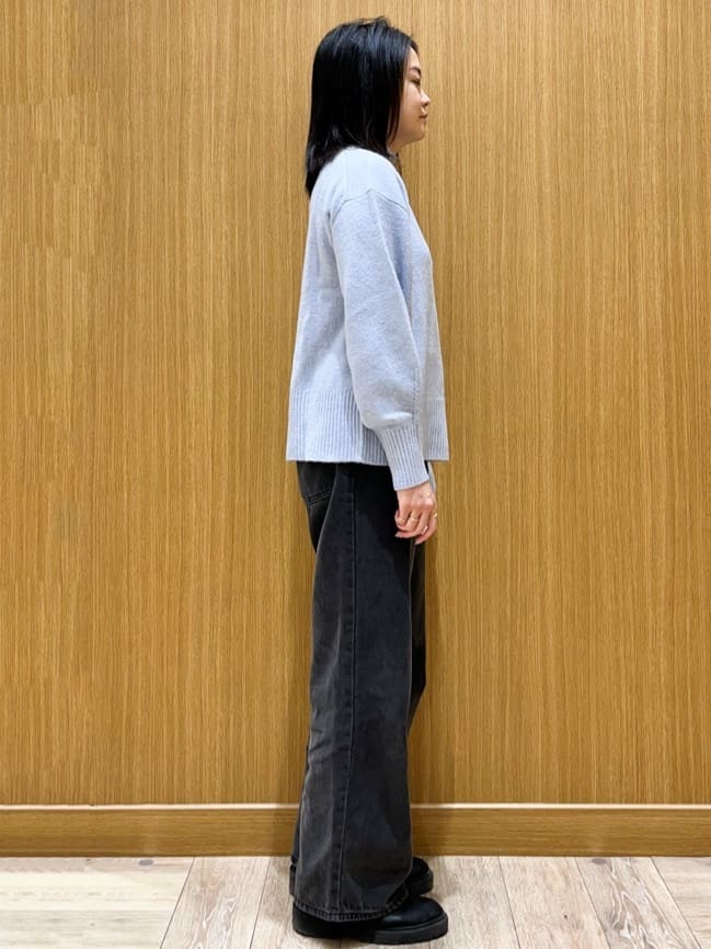 aさんの「OPAQUE.CLIP｜選べる2丈 ハイネックカラーミックスラメニット【洗濯機OK】」を使ったコーディネート