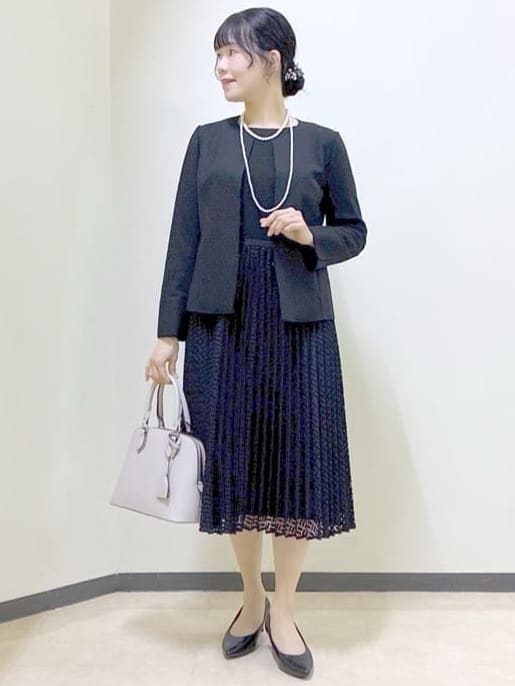  beni_gingerさんの「Reflect｜【SS-4Lサイズ】シフォン&times;幾何柄レースプリーツワンピース」を使ったコーディネート