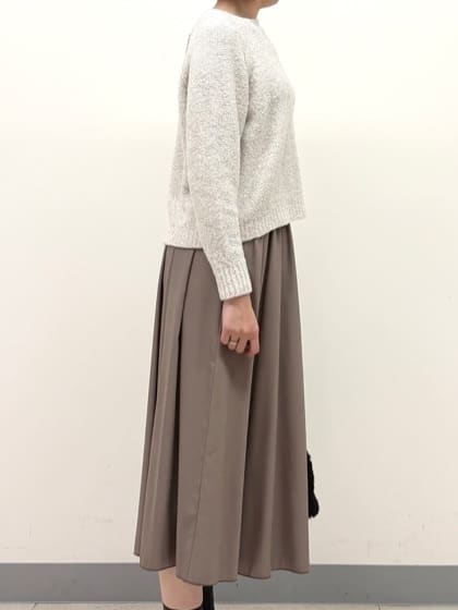 まいこさんの「INDIVI｜【洗える／ラメ／意匠感】ミックスブークレニット」を使ったコーディネート