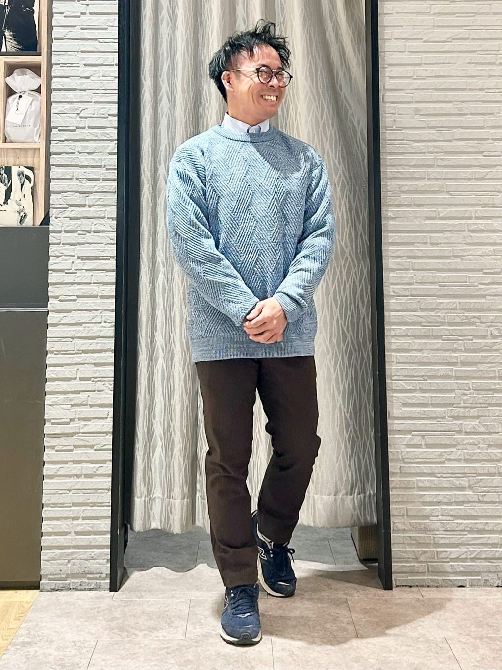KENJI Iさんの「THE SHOP TK｜【頑張りすぎないオシャレ】ミックスヤーンニット　洗濯機OK／軽量」を使ったコーディネート