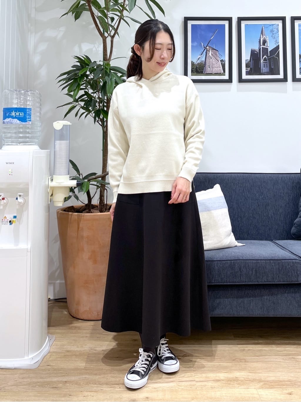 canaさんの「Dessin｜ウール混クルーネックコート」を使ったコーディネート