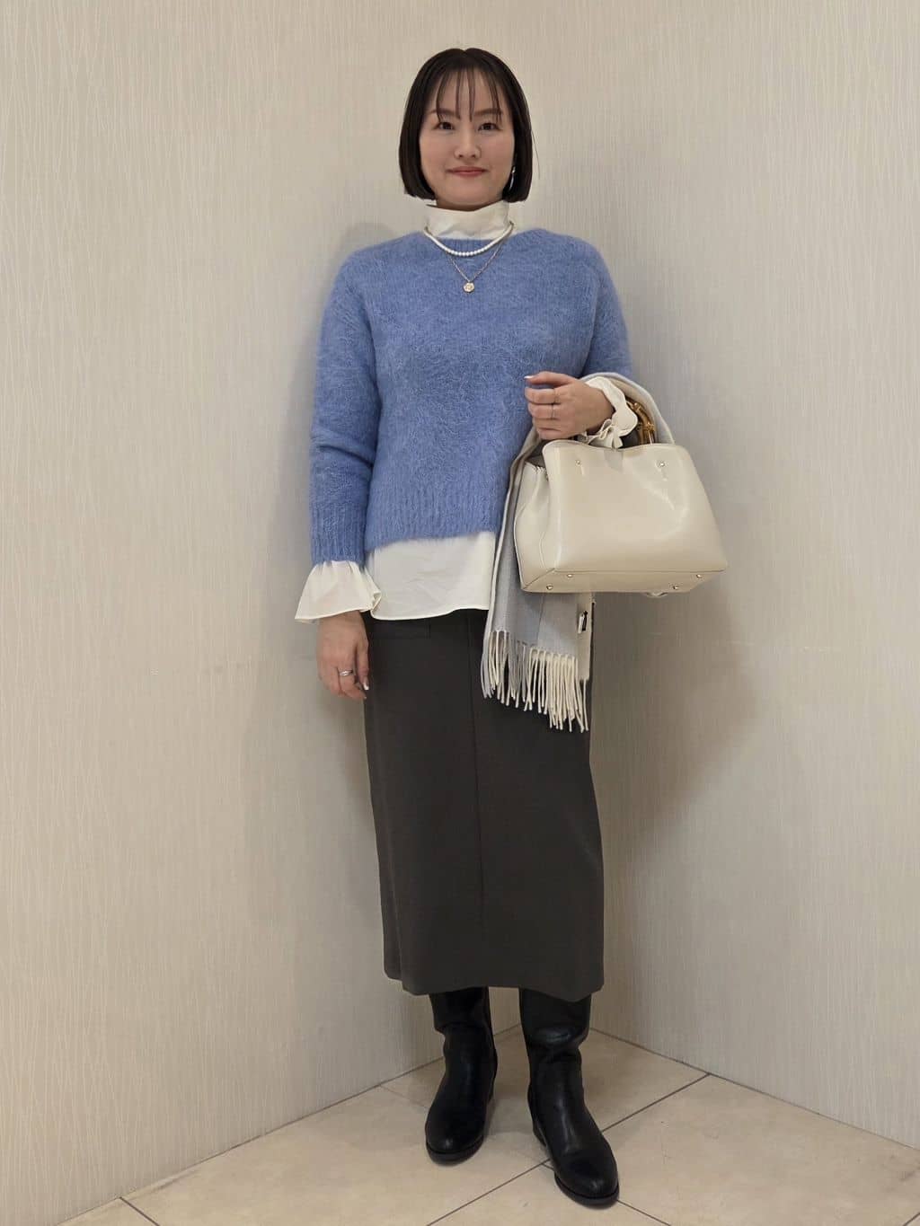 naokoさんの「UNTITLED｜◆【セレモニー/華やか】2WAYボウタイブラウス」を使ったコーディネート