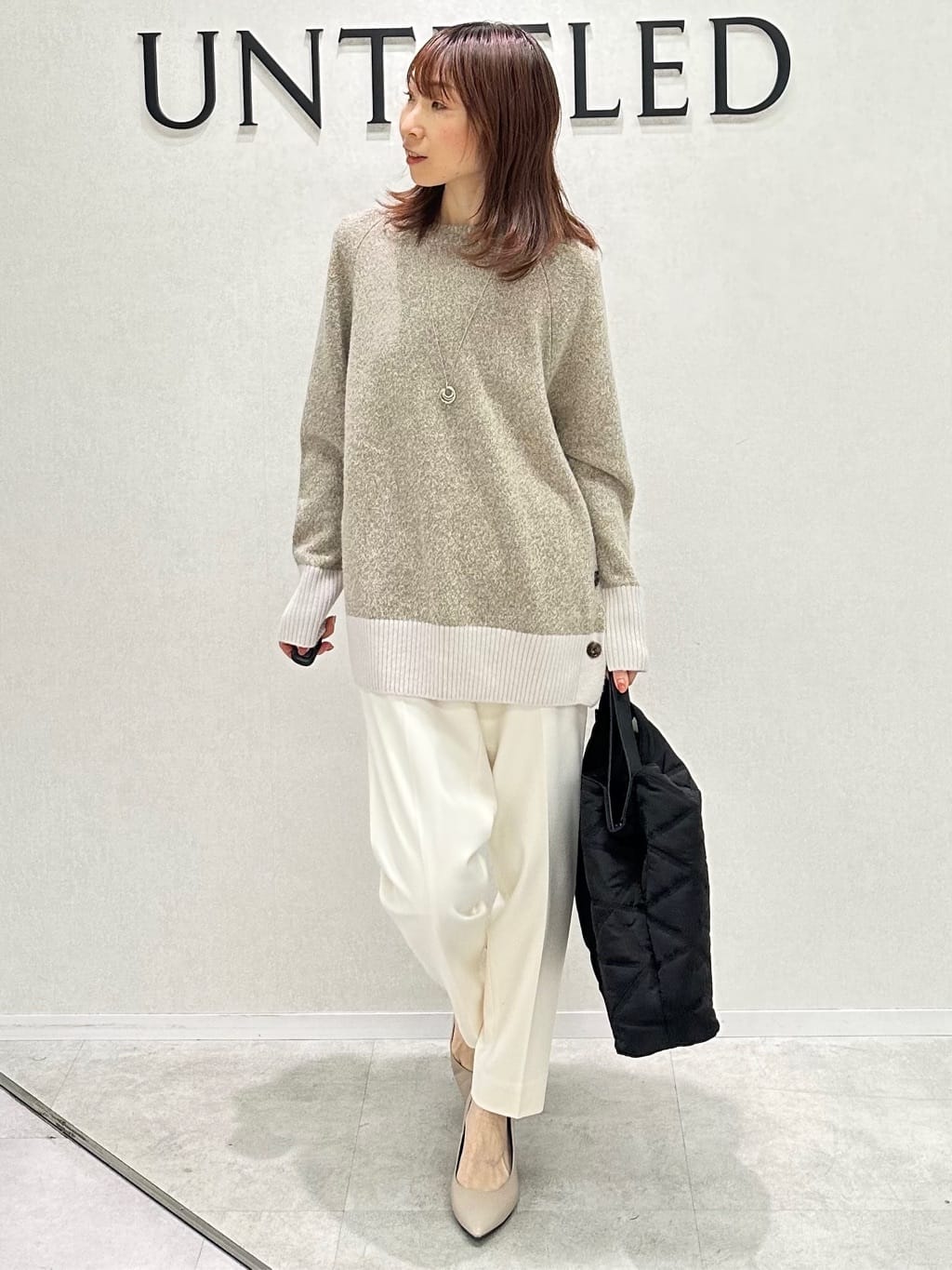 Miwaさんの「UNTITLED｜【日本製／通勤／フォーマル】カシミヤ混ノーカラーコート」を使ったコーディネート