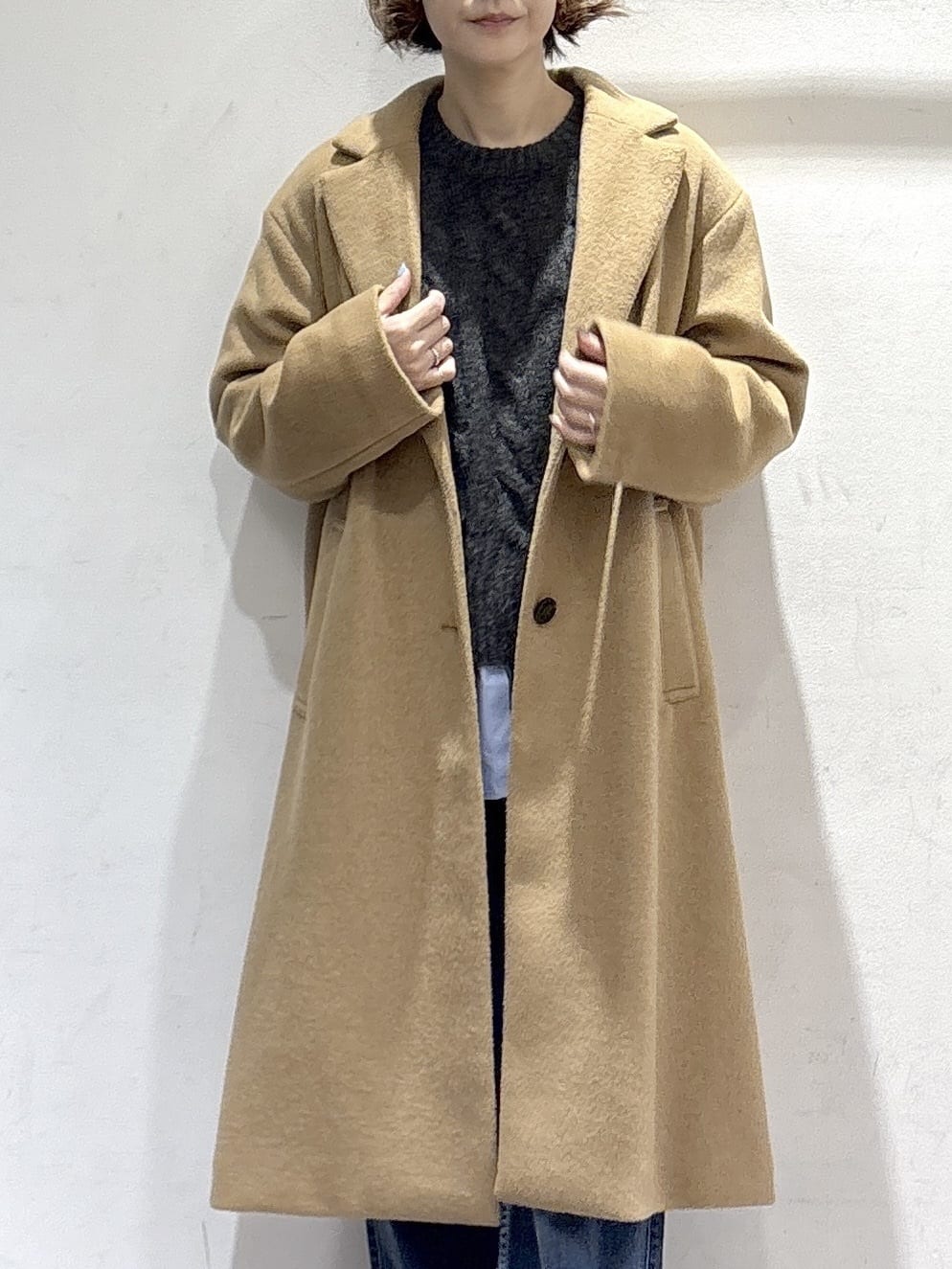 たけねぇさんの「OPAQUE.CLIP｜カシミヤブレンドウールチェスターコート」を使ったコーディネート