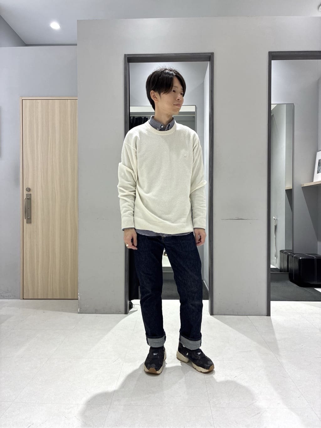 わいずみさんの「TAKEO KIKUCHI｜【JUST ONE LAYER】ダウンファブリック ジップアップ リブ ブルゾン」を使ったコーディネート