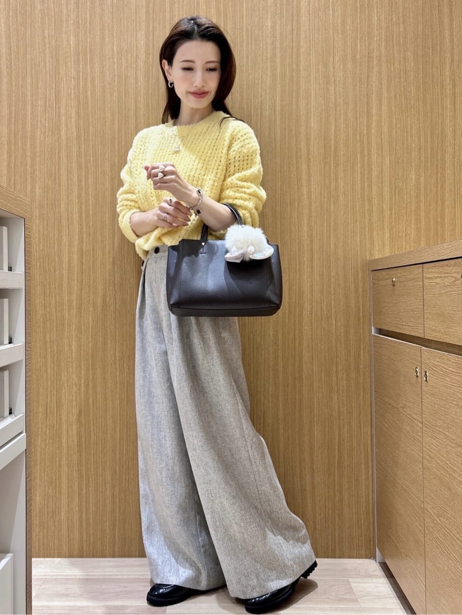 maiさんの「OPAQUE.CLIP｜モールヤーンメッシュニット【洗濯機OK】」を使ったコーディネート
