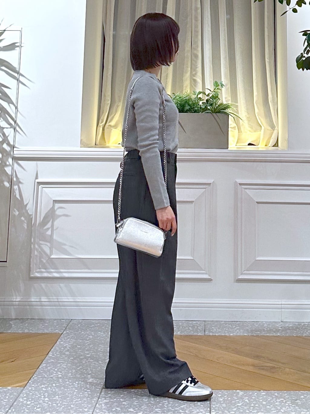 なべこさんの「DRESSTERIOR｜◆【ウォッシャブル】ラメコットンカシミヤニット」を使ったコーディネート