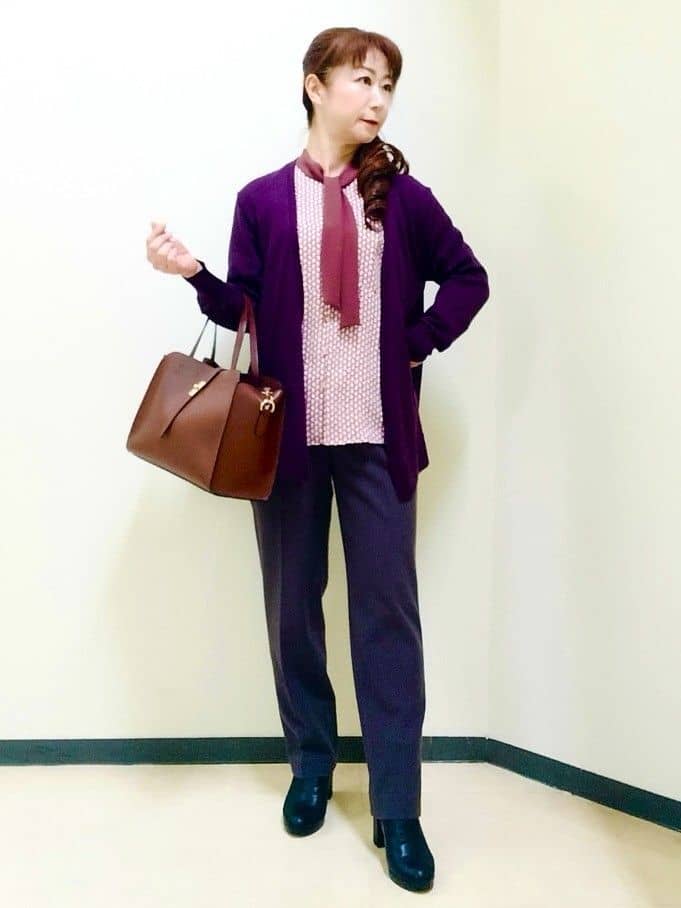 花さんの「Reflect｜【ちくちくしない／アンサンブル可／通勤におすすめ◎】オフボディ着流しカーディガン」を使ったコーディネート