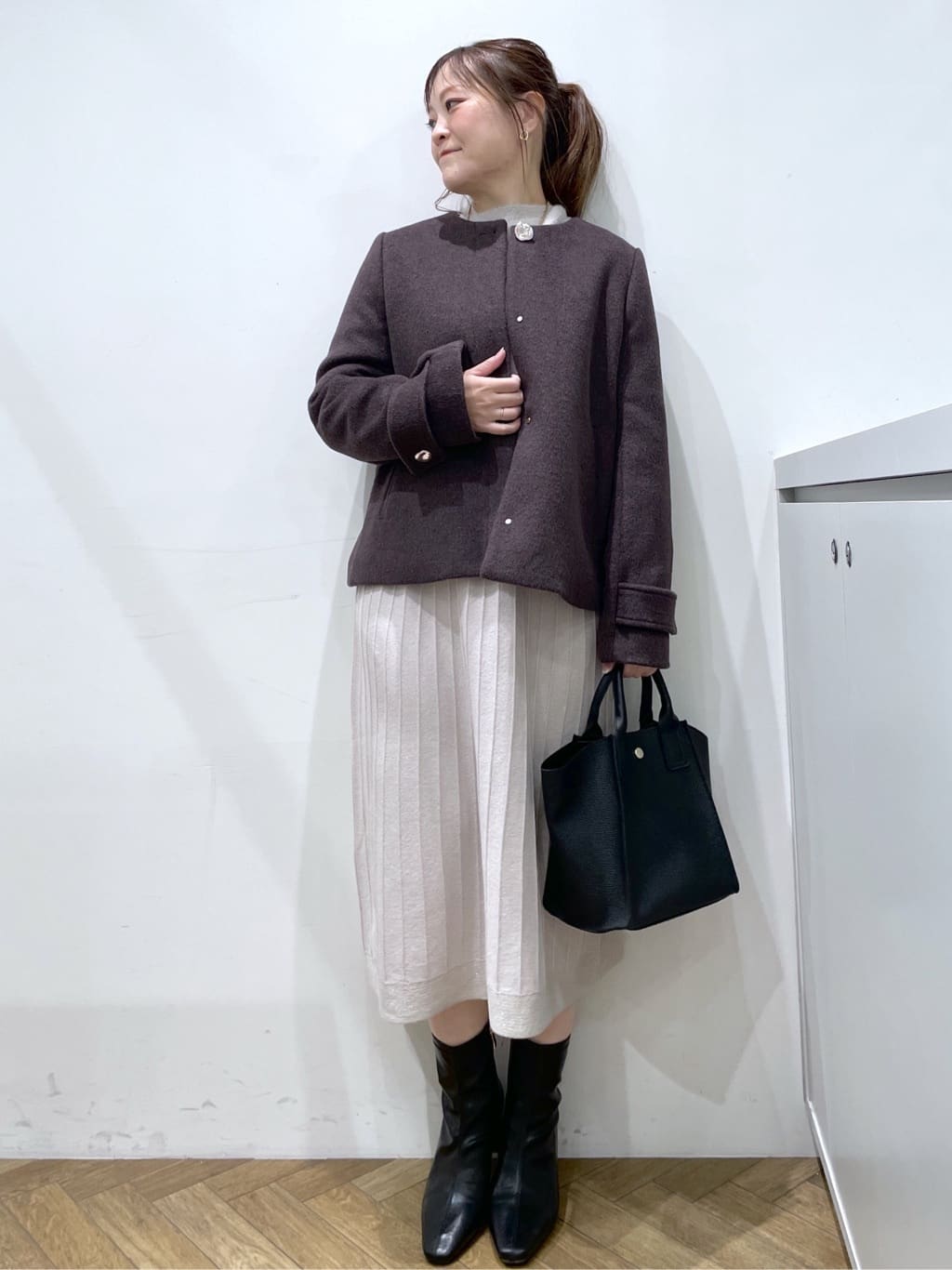 Junさんの「index｜ノーカラーショートコート」を使ったコーディネート
