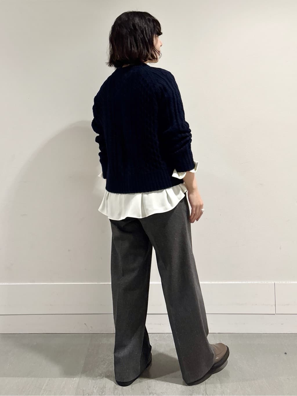 モエカさんの「UNTITLED｜【洗える】スポンディッシュ ケーブル柄ニット」を使ったコーディネート