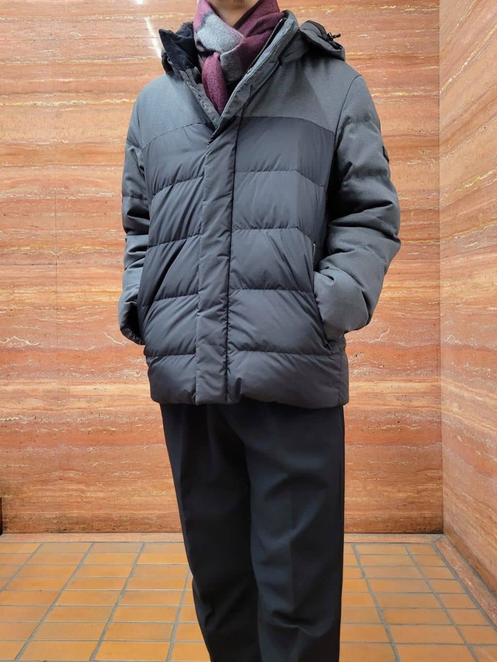 piroyaさんの「TAKEO KIKUCHI｜カラーコンビ ダウンブルゾン」を使ったコーディネート