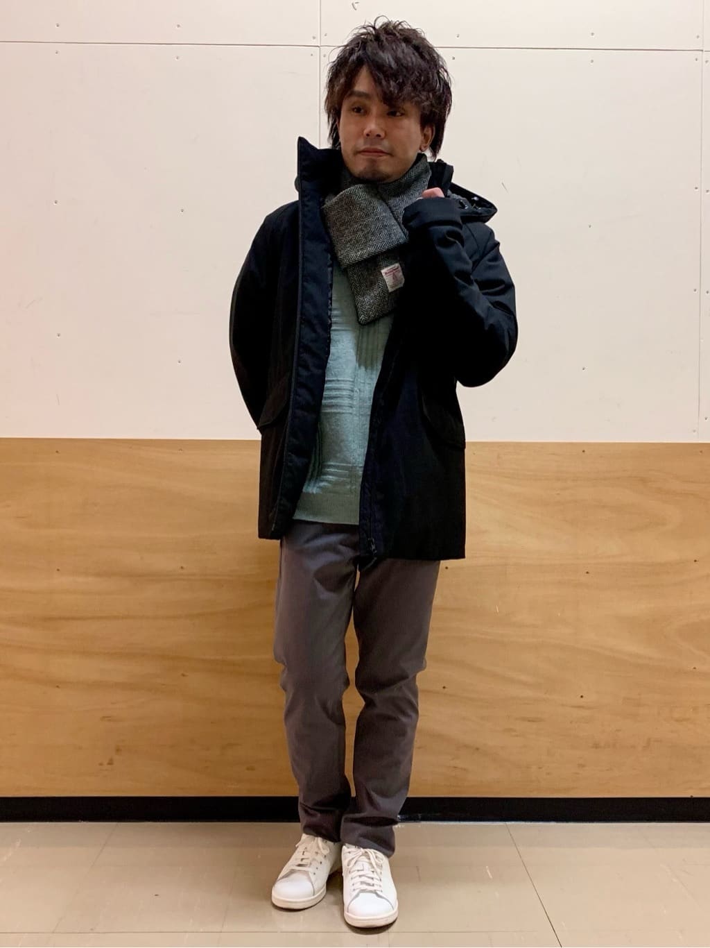 MATUさんの「THE SHOP TK｜【軽くて、暖かい】SORONA／ソロナ 中綿ブルゾン 防風/軽量/洗濯機OK/フード脱着可」を使ったコーディネート