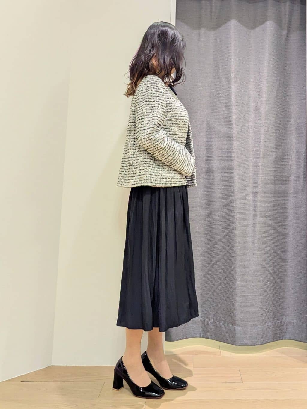 miiさんの「INDIVI｜【セレモニー／洗える】ミックスツイードライトジャケット」を使ったコーディネート