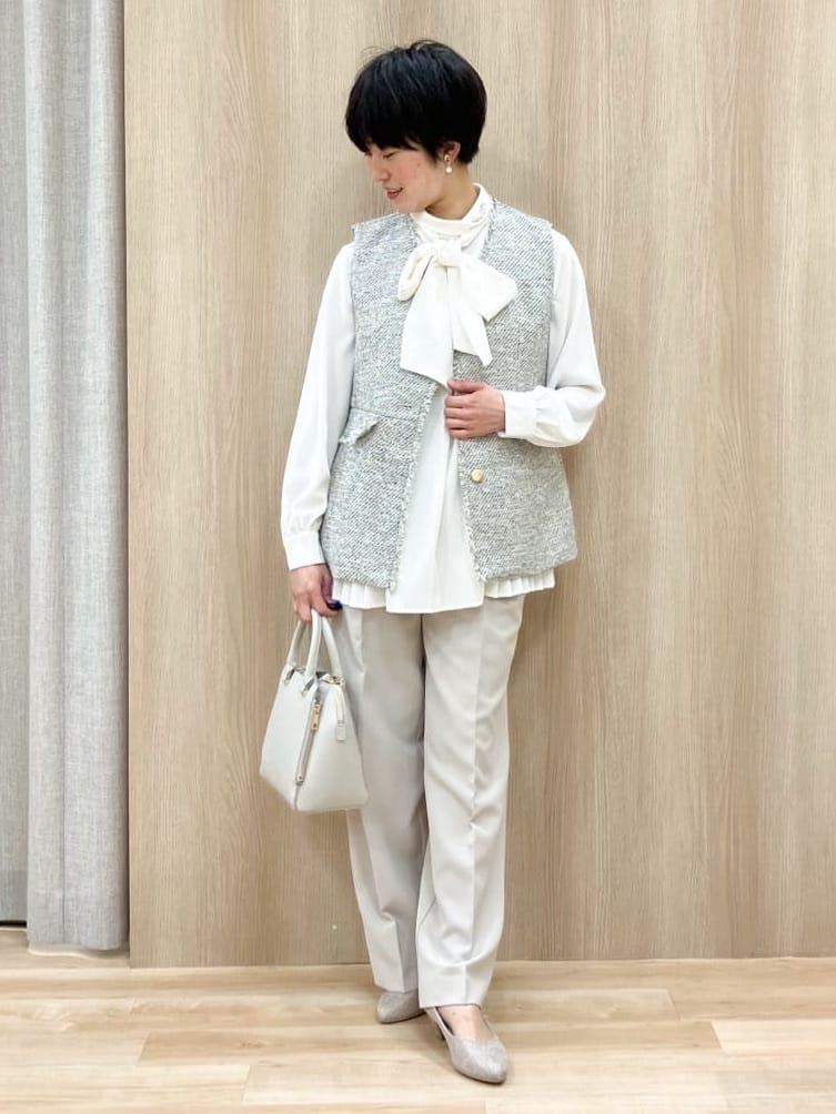 Keiさんの「grove｜【マシンウォッシュ／防シワ/SS-3L】ストレッチワイドパンツ」を使ったコーディネート