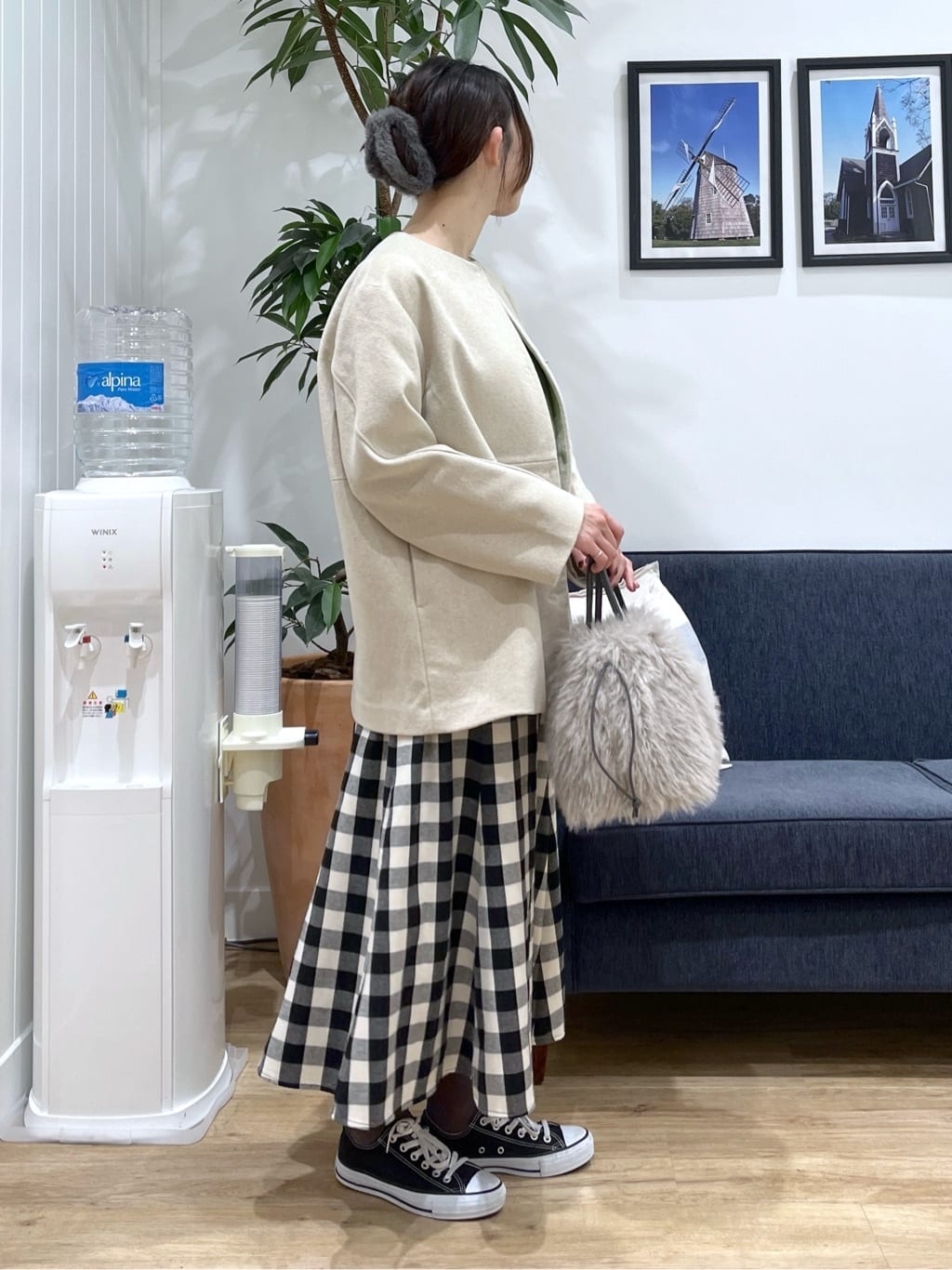 canaさんの「Dessin｜【洗える】ウールブレンド後ろボタンニット」を使ったコーディネート