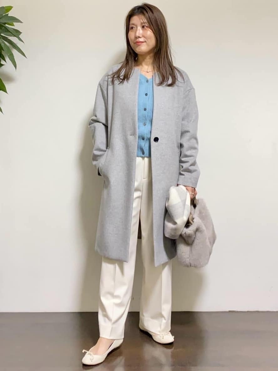 tomoさんの「UNTITLED｜【ふわふわニット/前後2WAY】フォックスカシミヤカーディガン」を使ったコーディネート