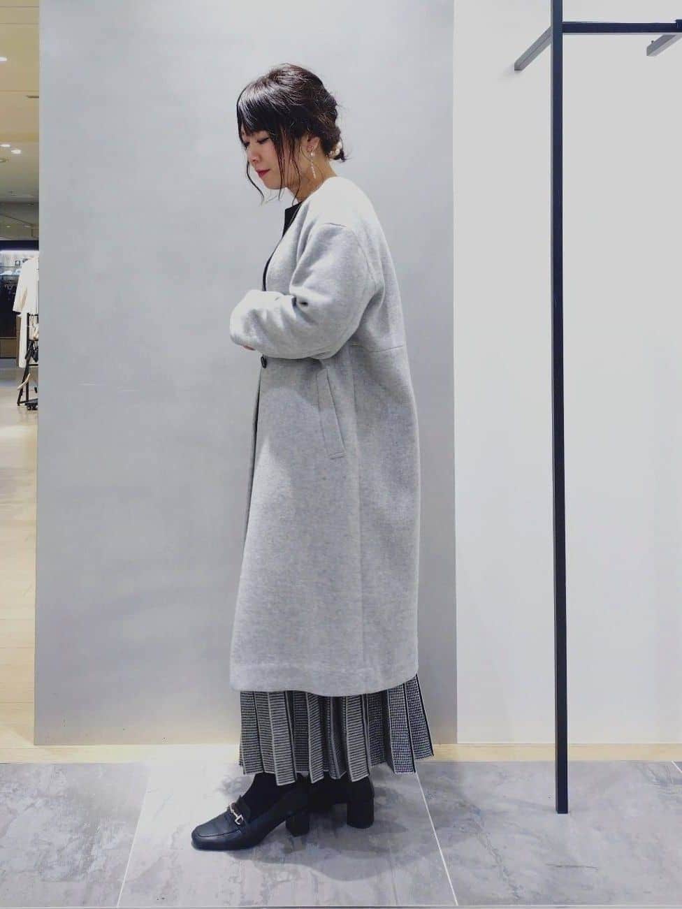 TOMOMIさんの「INDIVI｜【軽量／ウール混】ライトフォルム ロングコート」を使ったコーディネート