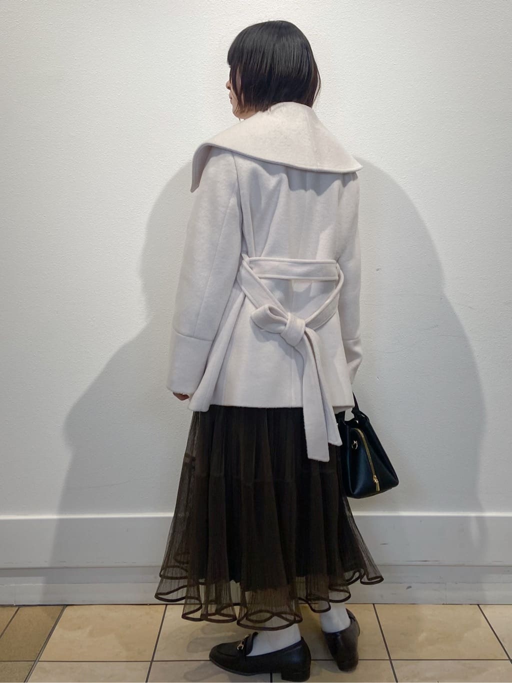 kimiさんの「index｜ベルト付ビッグカラーミドルコート」を使ったコーディネート
