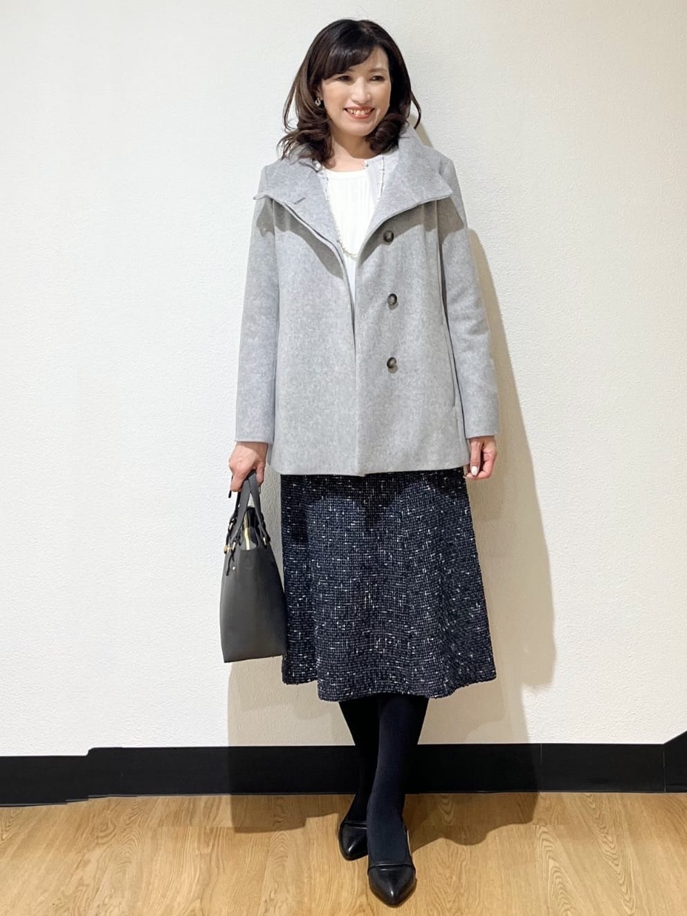 ayaさんの「Reflect｜【お食事会やお出かけに◎】ふんわりジャカード編みカーディガン」を使ったコーディネート