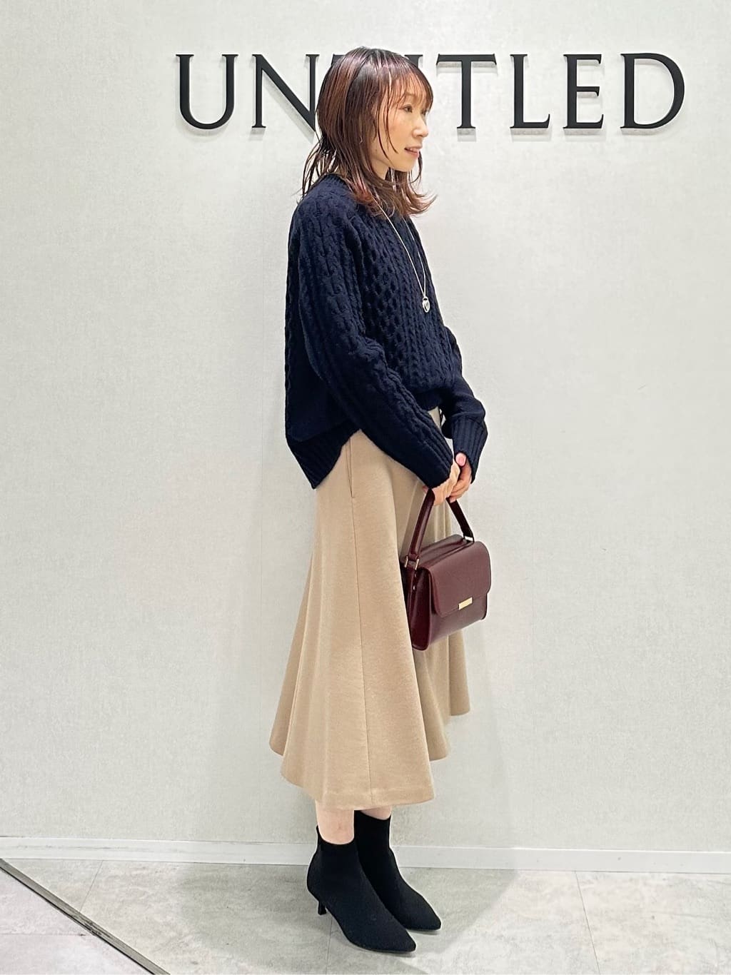 Miwaさんの「UNTITLED｜【洗える】スポンディッシュ ケーブル柄ニット」を使ったコーディネート