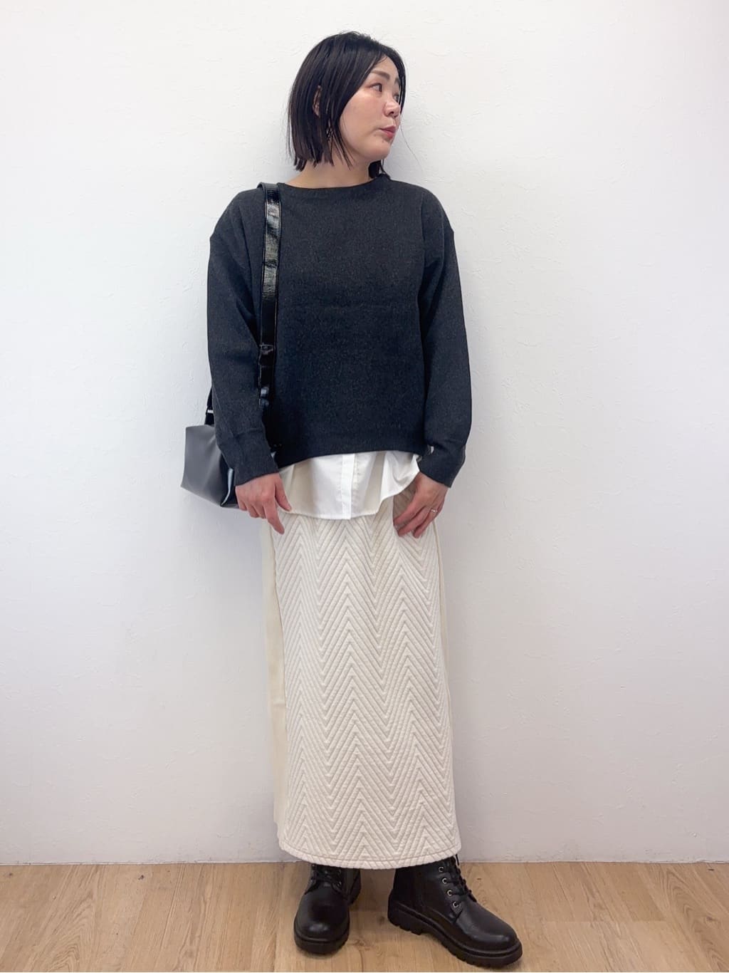 Takeさんの「OPAQUE.CLIP｜サイド編地切替ニットトップス／セットアップ対応【洗濯機OK】」を使ったコーディネート
