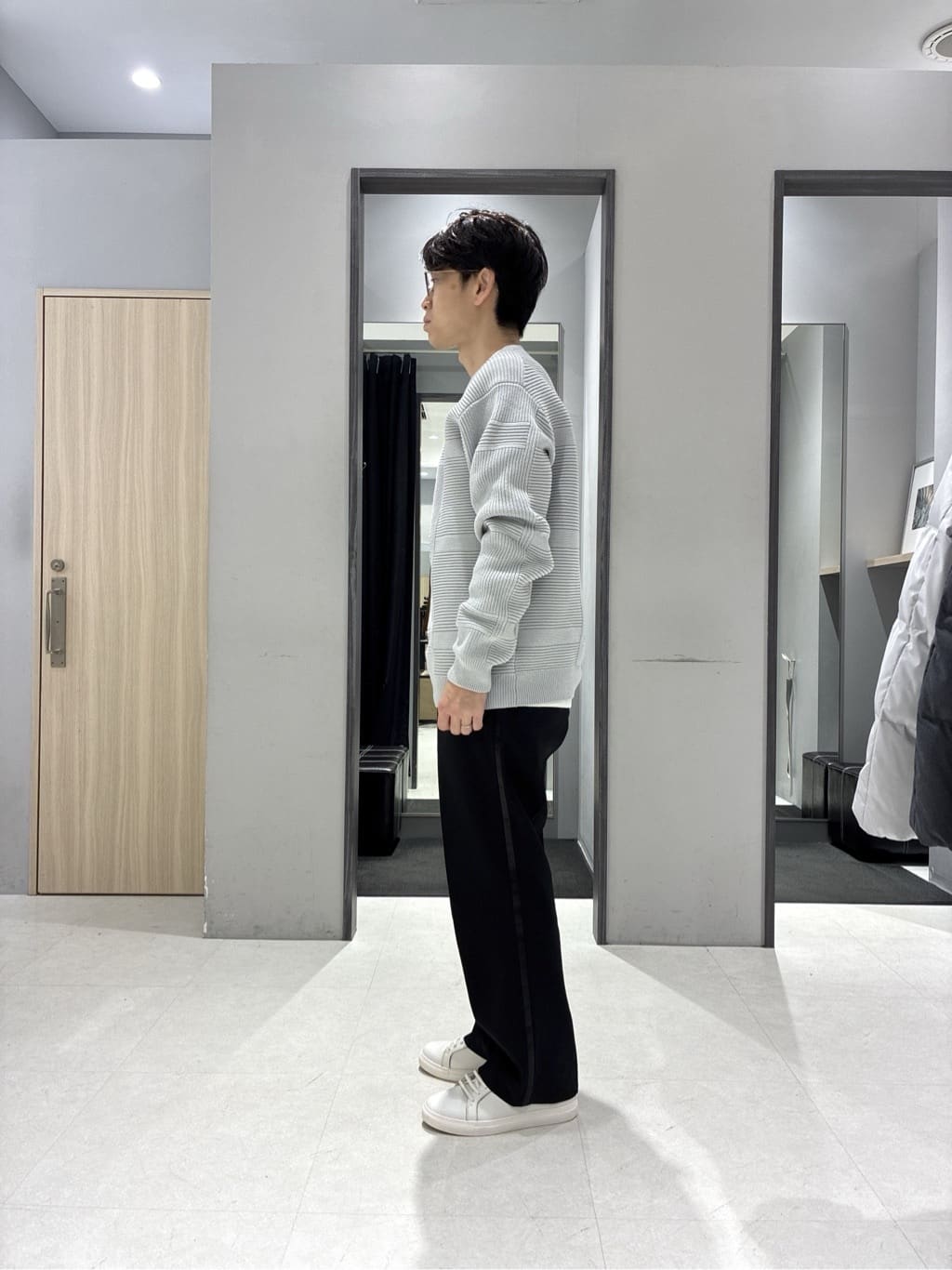 わいずみさんの「TAKEO KIKUCHI｜畦編みチェック プルオーバーニット」を使ったコーディネート
