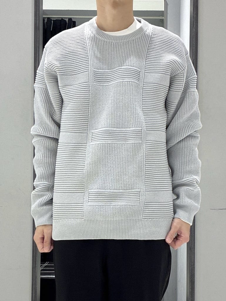 わいずみさんの「TAKEO KIKUCHI｜畦編みチェック プルオーバーニット」を使ったコーディネート