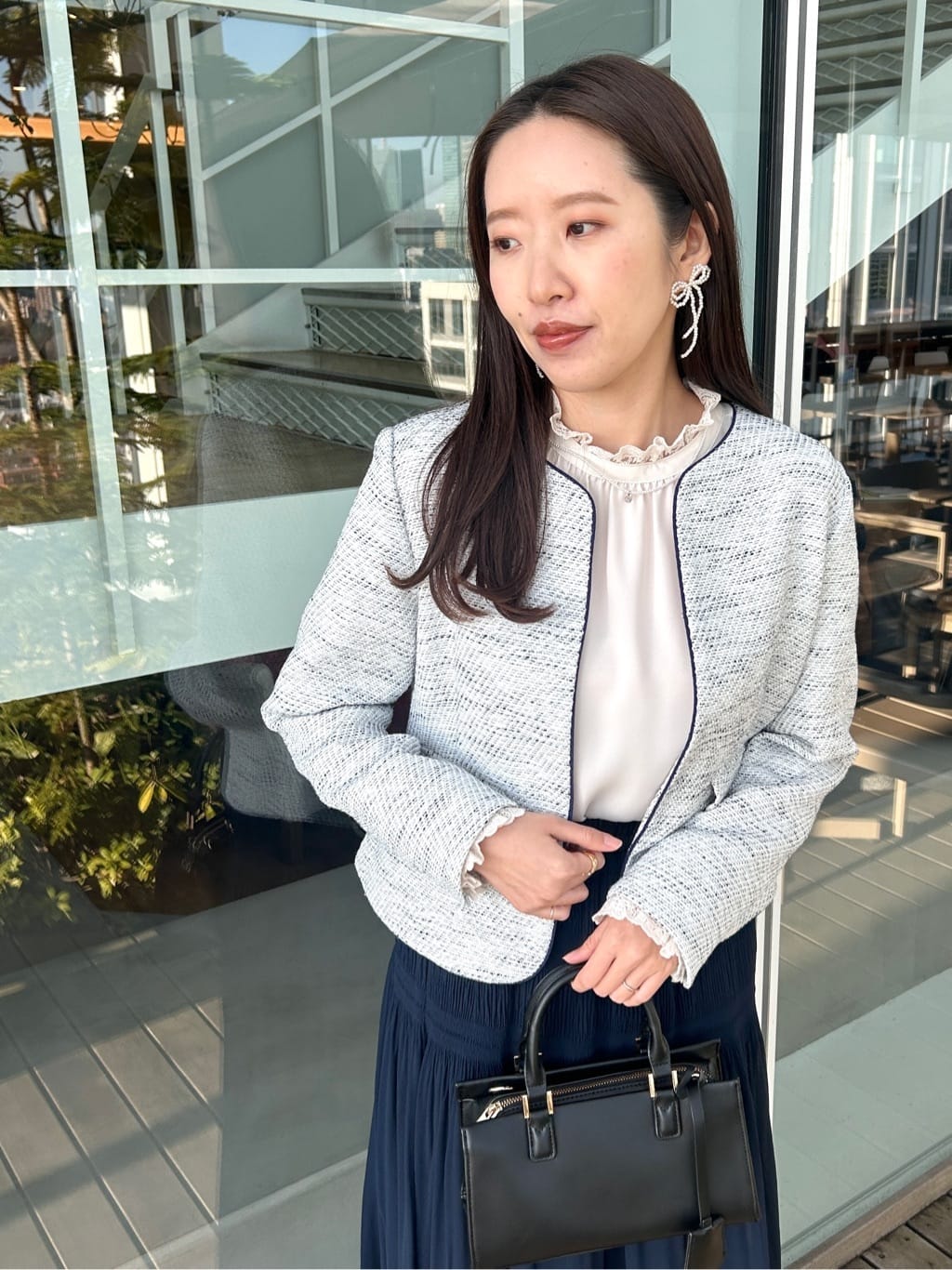 teiさんの「Couture brooch｜【ハレの日・通勤】カルゼスラブツイードジャケット」を使ったコーディネート