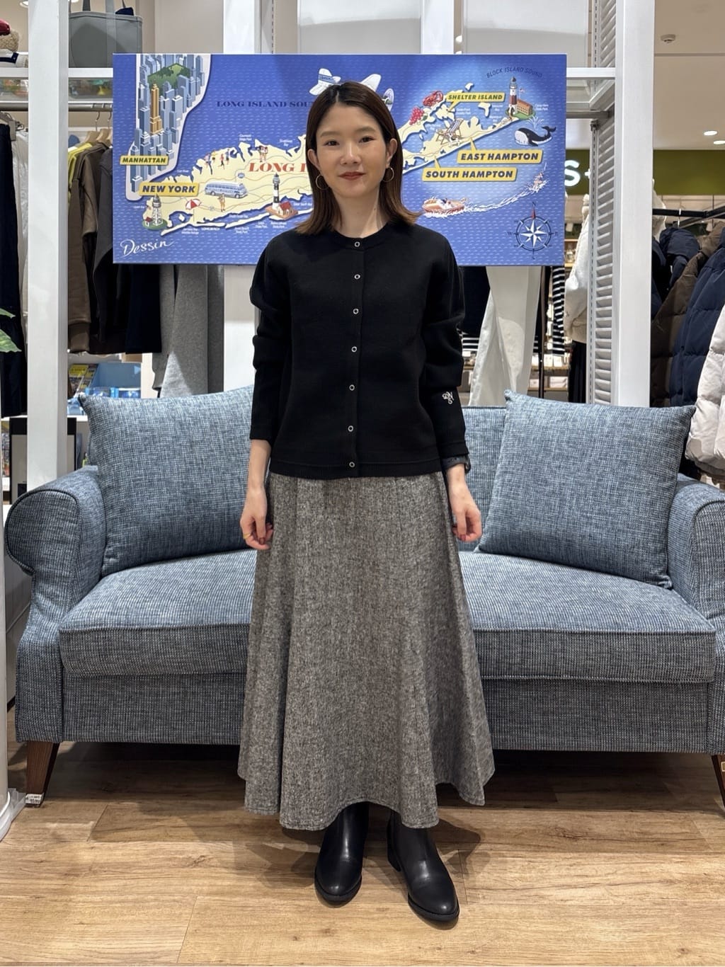 risaさんの「Dessin｜【洗える】ツイードフレアスカート」を使ったコーディネート