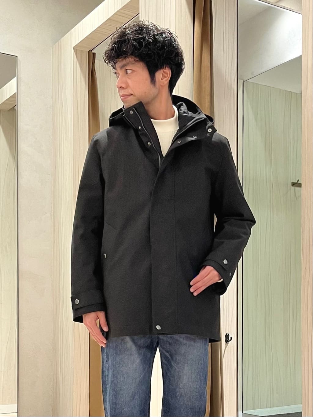 URAさんの「TAKEO KIKUCHI｜【3WAY】ドビー ダウンライナー付ブルゾン」を使ったコーディネート