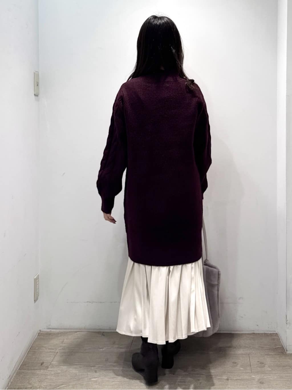 yuicciさんの「OPAQUE.CLIP｜ウール混ケーブルスリーブミニワンピース【洗濯機OK】」を使ったコーディネート