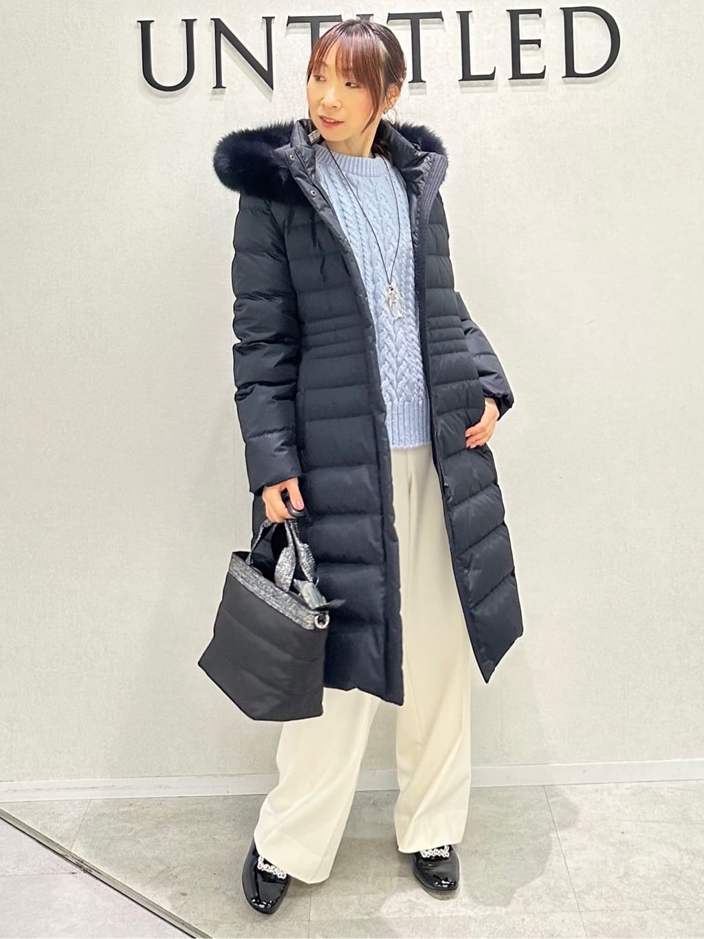 Miwaさんの「UNTITLED｜【洗える】スポンディッシュ ケーブル柄ニット」を使ったコーディネート