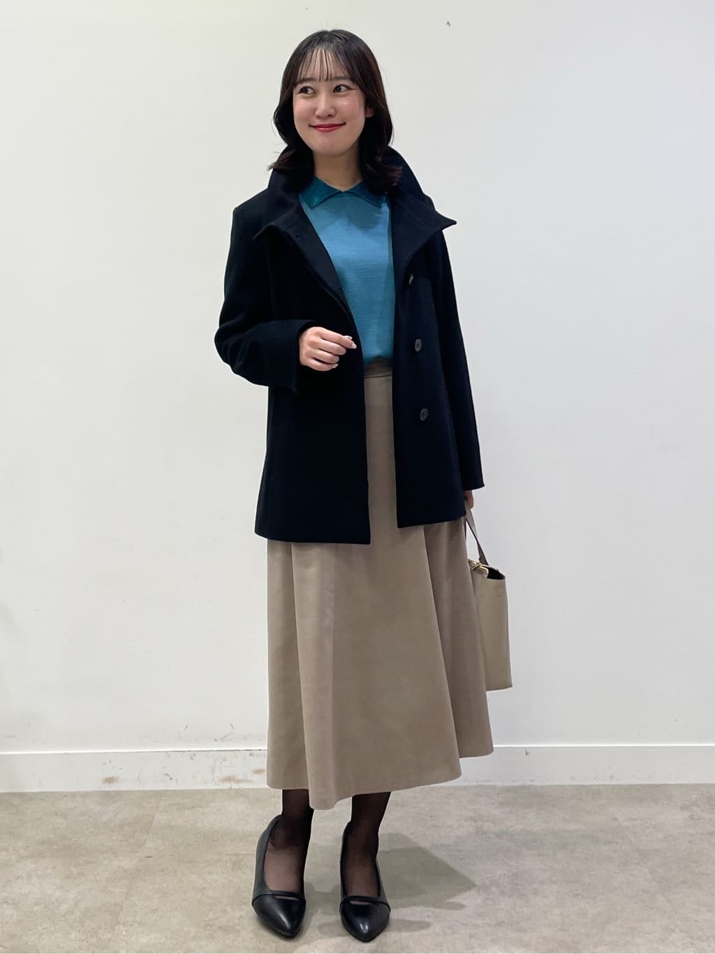 yukariさんの「Reflect｜【SS-4Lサイズ／衿が顔に当たらない◎】スタンドネックミドルコート」を使ったコーディネート