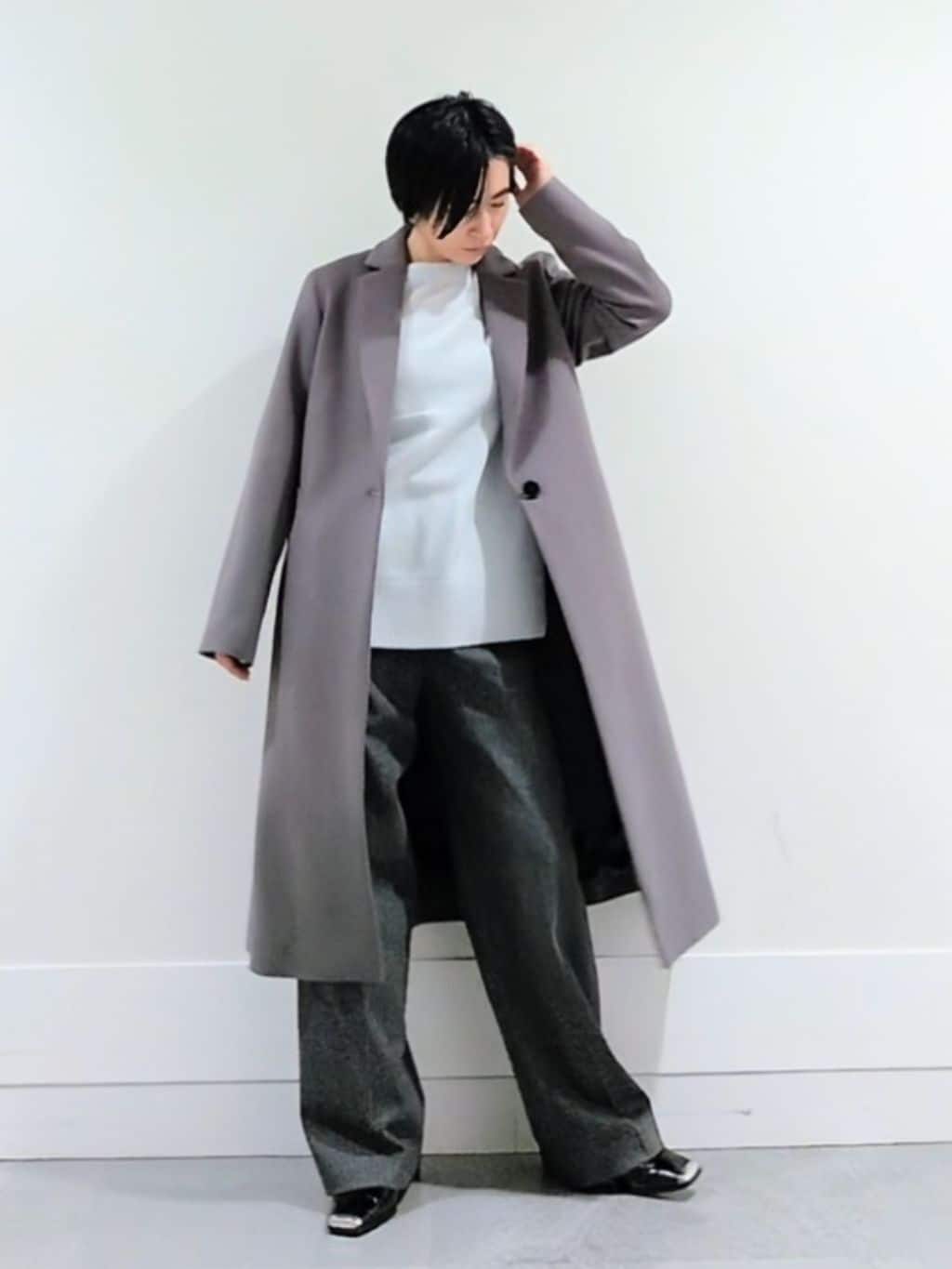 ミズタさんの「UNTITLED｜【スタイリッシュ／オンオフ兼用】ウールチェスターコート」を使ったコーディネート