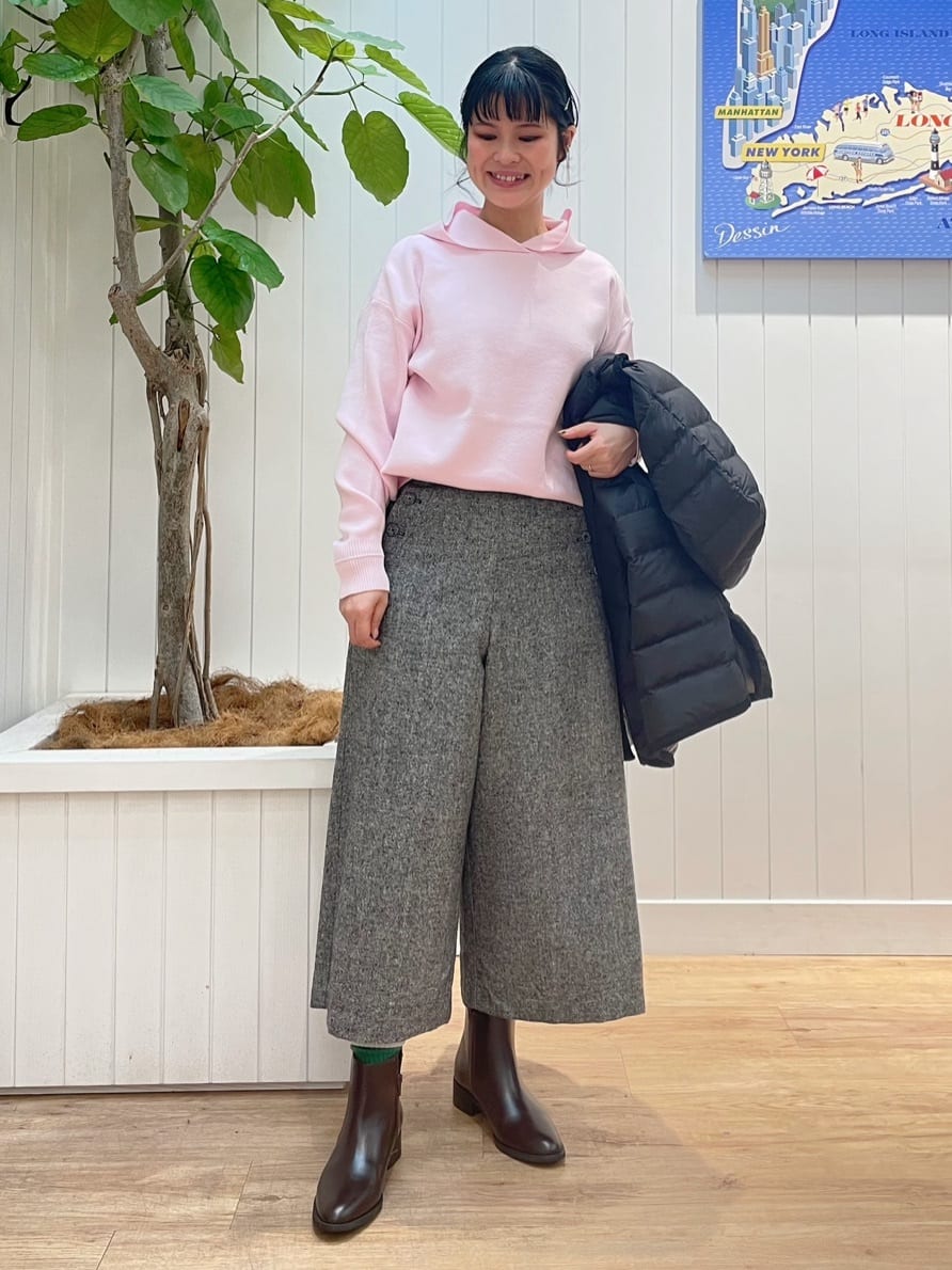 mikaさんの「Dessin｜【洗える／体型カバー】ちょうどいいニットパーカ」を使ったコーディネート