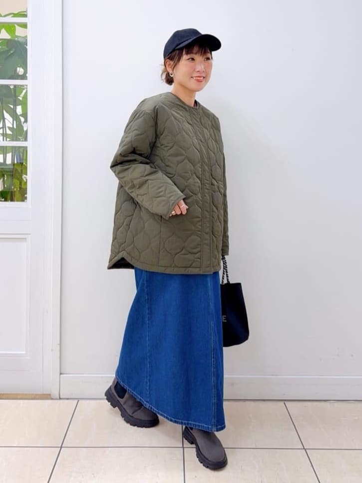 Osawaさんの「Dessin｜【洗える】ペイント風刺繍入り配色ラインニット」を使ったコーディネート