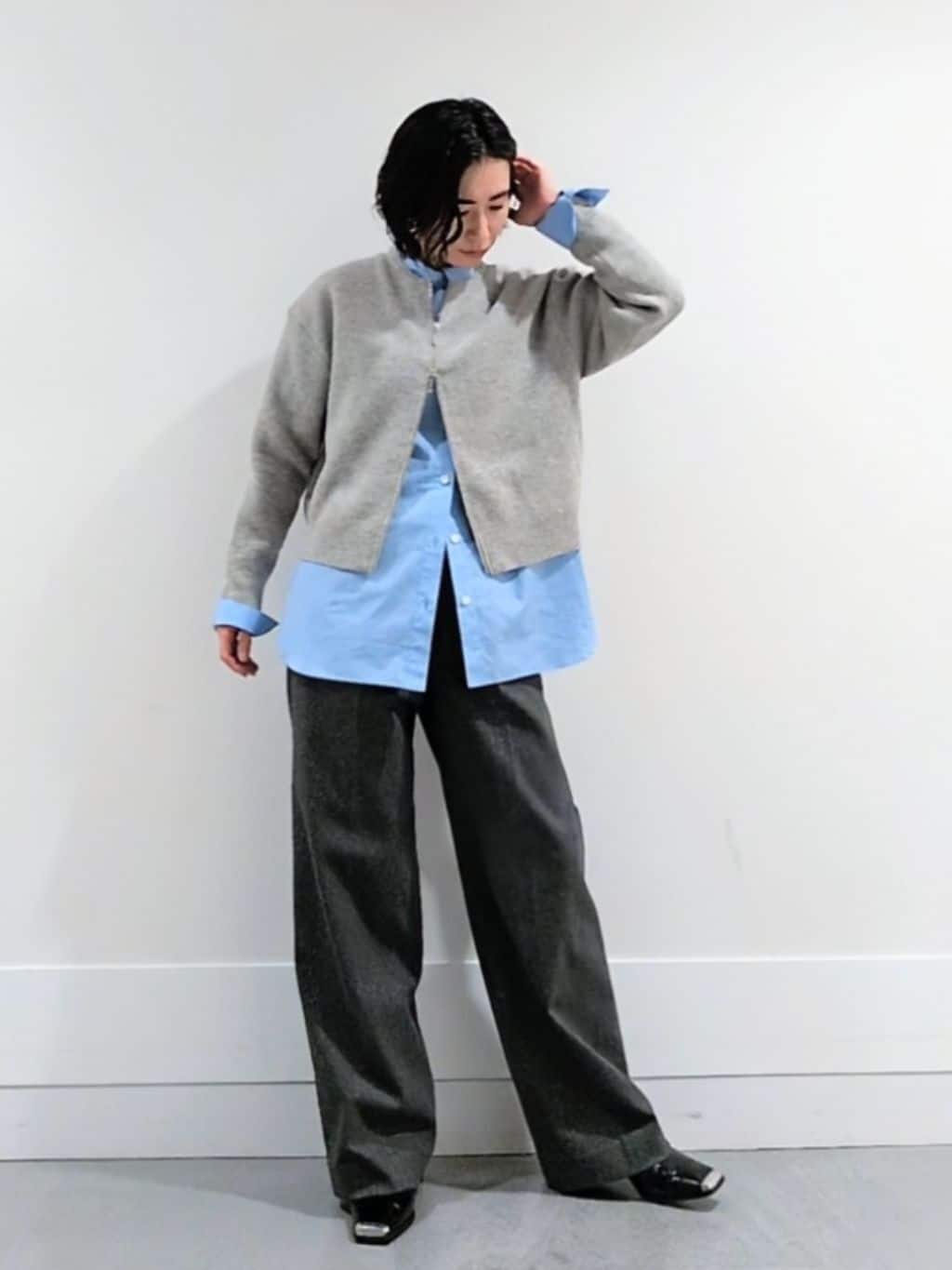 ミズタさんの「UNTITLED｜【ゆったりサイズ／着丈短め】ジップニットカーディガン」を使ったコーディネート
