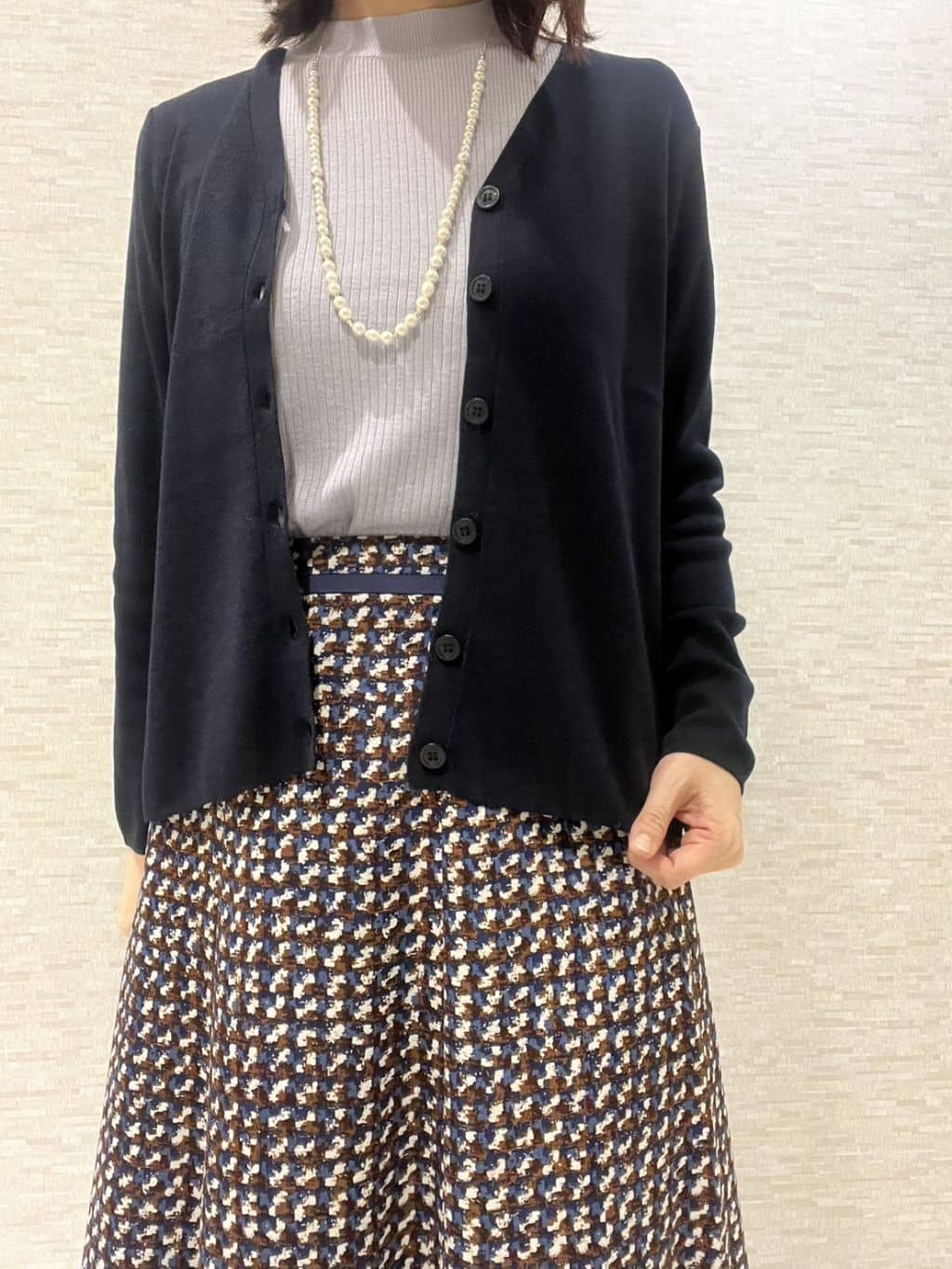 marikoさんの「Reflect｜【選べる5色／アンサンブル可】プチハイネックリブニット」を使ったコーディネート