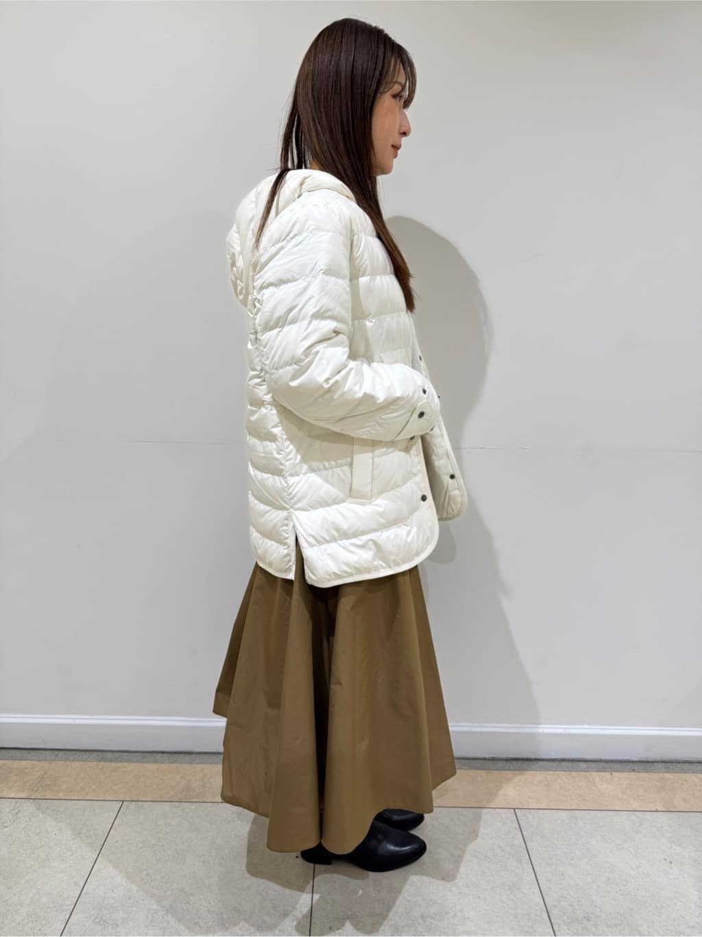 haruさんの「Dessin｜【撥水・2WAY】ミュラーダウンコートミドル丈」を使ったコーディネート