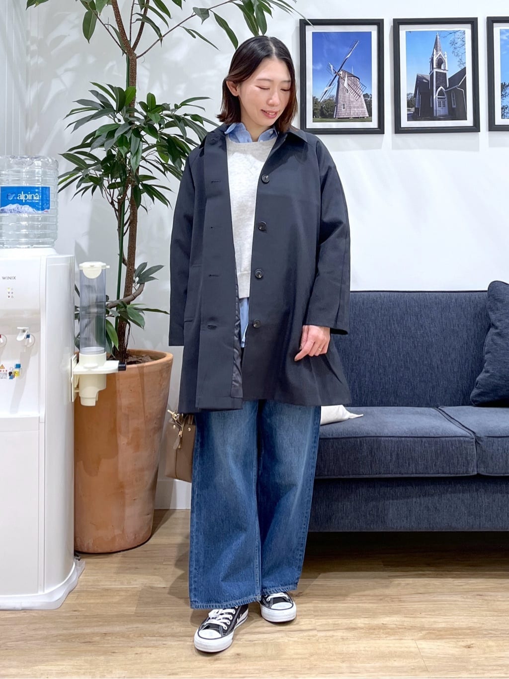 canaさんの「Dessin｜【花粉ガード/撥水加工/洗える】ステンカラースプリングコート」を使ったコーディネート