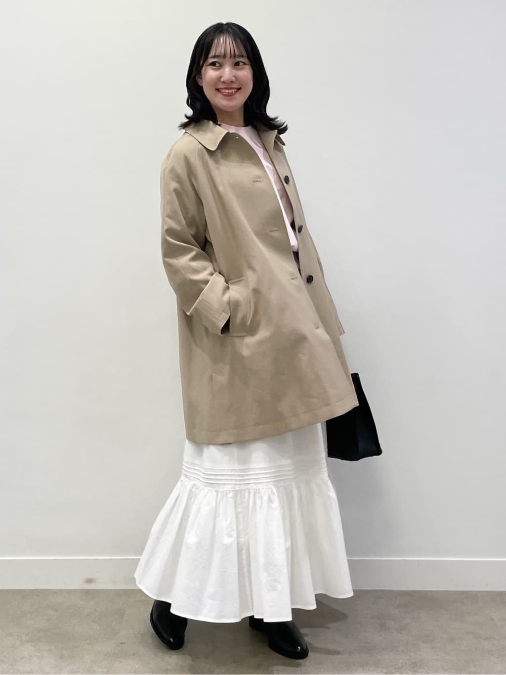 yukariさんの「Dessin｜【花粉ガード/撥水加工/洗える】ステンカラースプリングコート」を使ったコーディネート