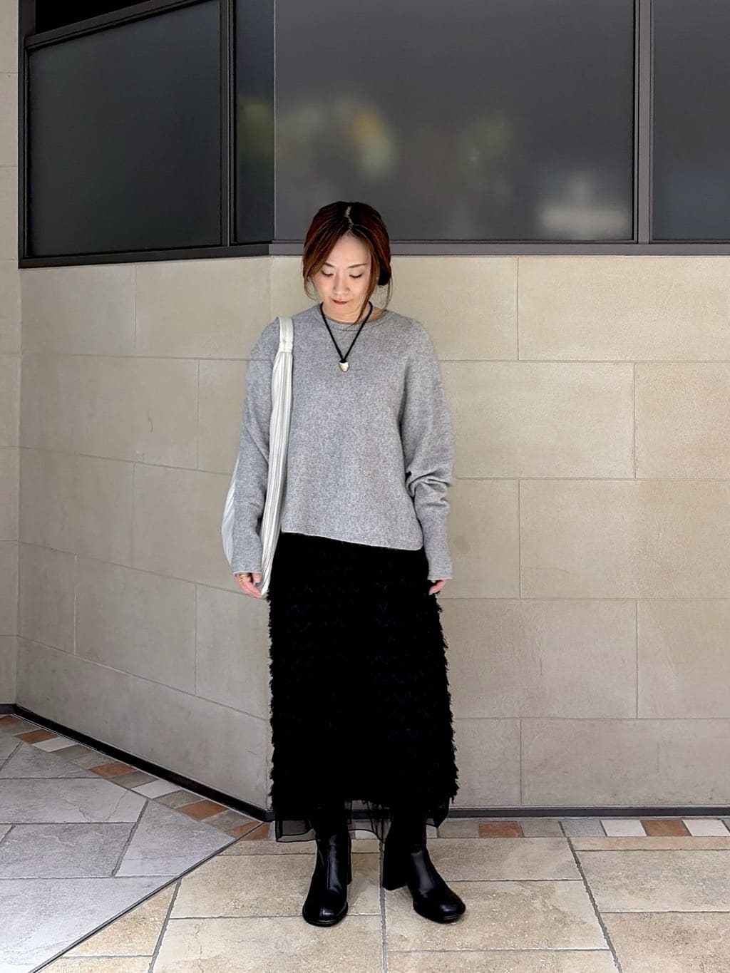 よねさんの「INDIVI｜【洗える】ヘアリーフォルムニット」を使ったコーディネート