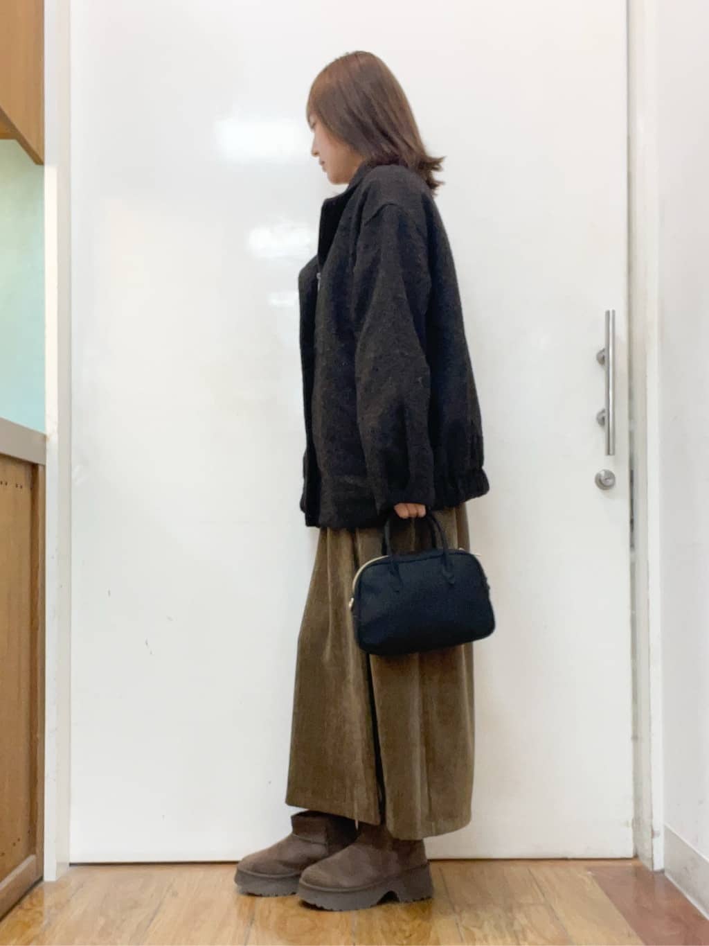 sakiさんの「SHOO･LA･RUE｜【S-LL】美シルエットの タンドツイードブルゾン」を使ったコーディネート