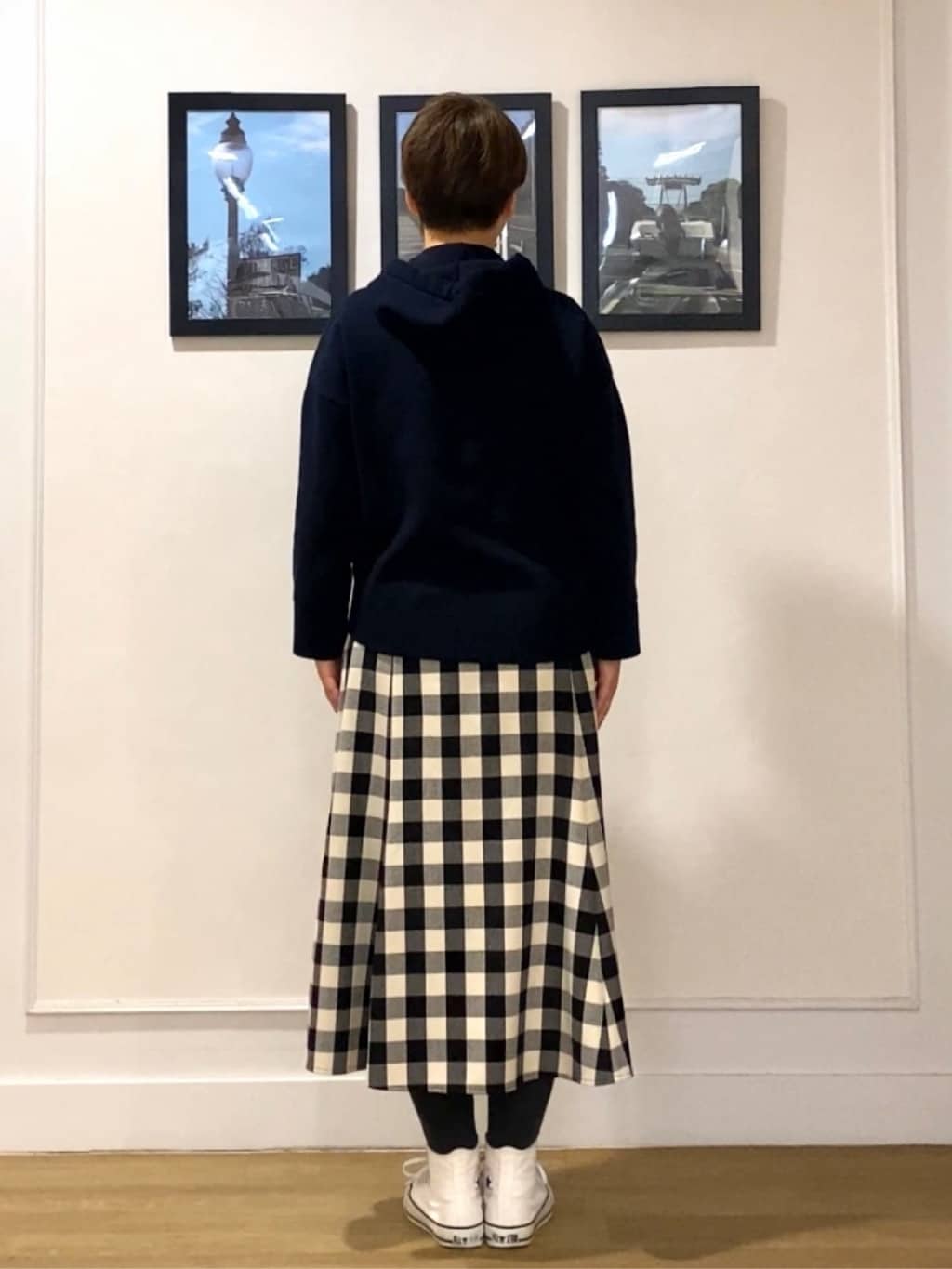 Hiroさんの「Dessin｜【洗える】チェック柄起毛フレアスカート」を使ったコーディネート