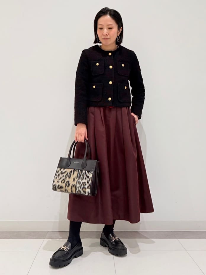 MIYAKAWAさんの「DRESSTERIOR｜◆フェイクファーコンビリサイクルレザートートバッグ」を使ったコーディネート