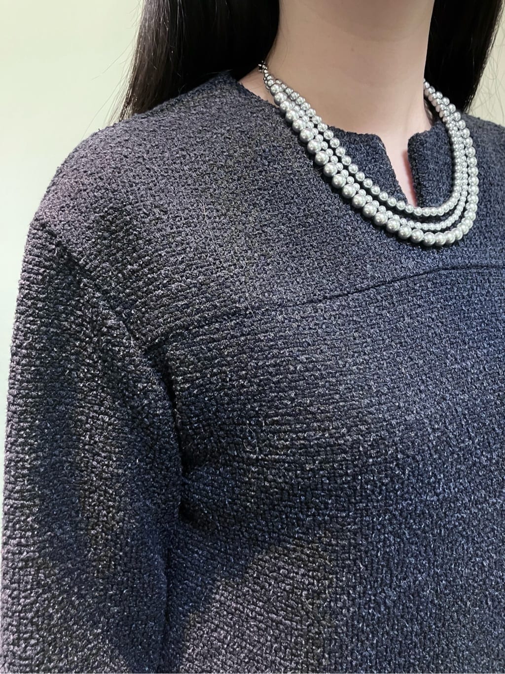 カレンさんの「UNTITLED｜【洗える/ストレッチ】ツイードジャージワンピース」を使ったコーディネート