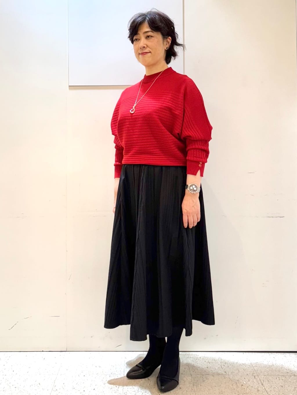 ヤスコさんの「Reflect｜【秋映え／ゆったり着られる◎】ドルマンシルエットニット」を使ったコーディネート