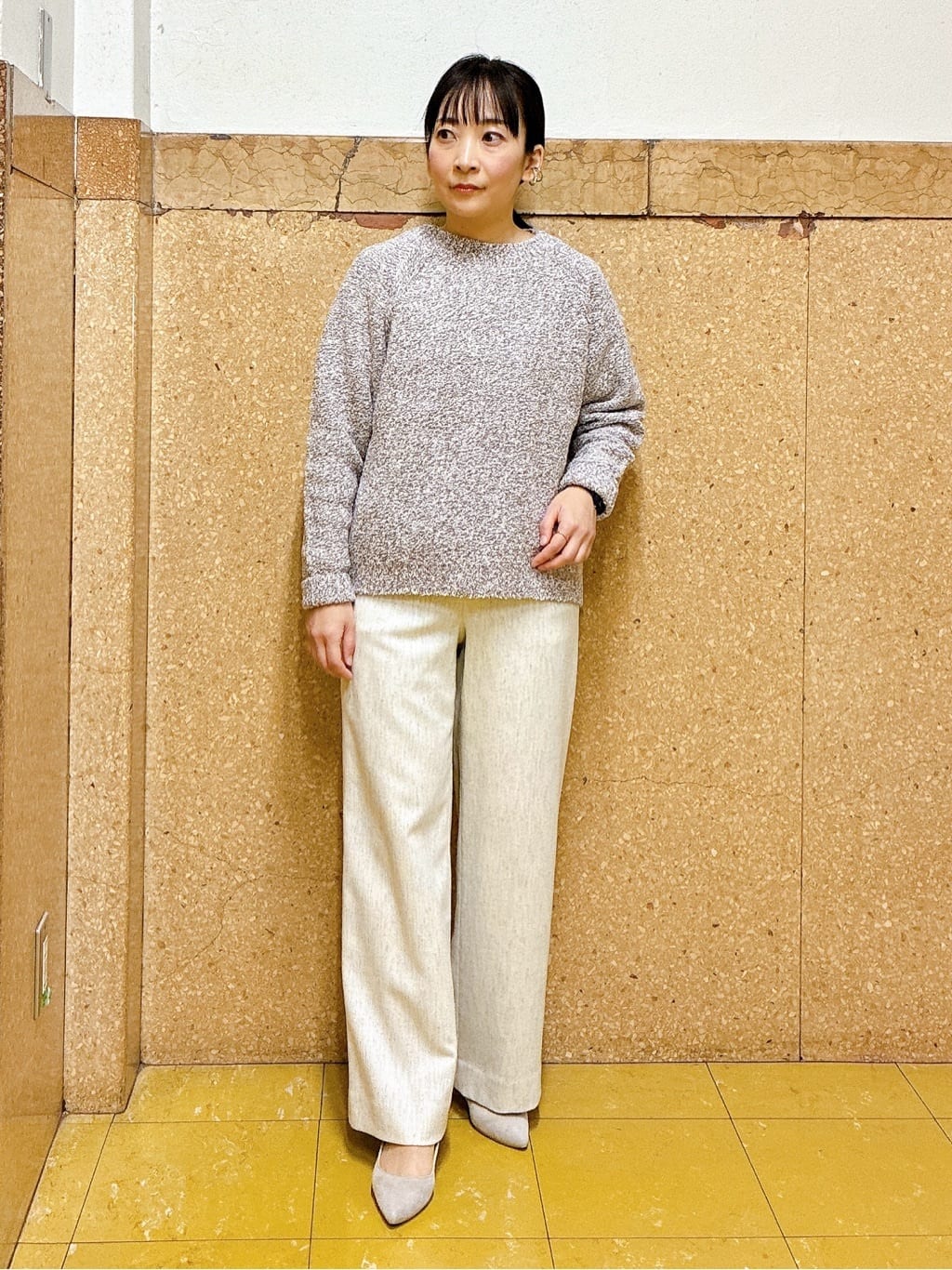 hattoriさんの「INDIVI｜【褒められパンツ／ウール混】ウォームウール ワイドパンツ」を使ったコーディネート