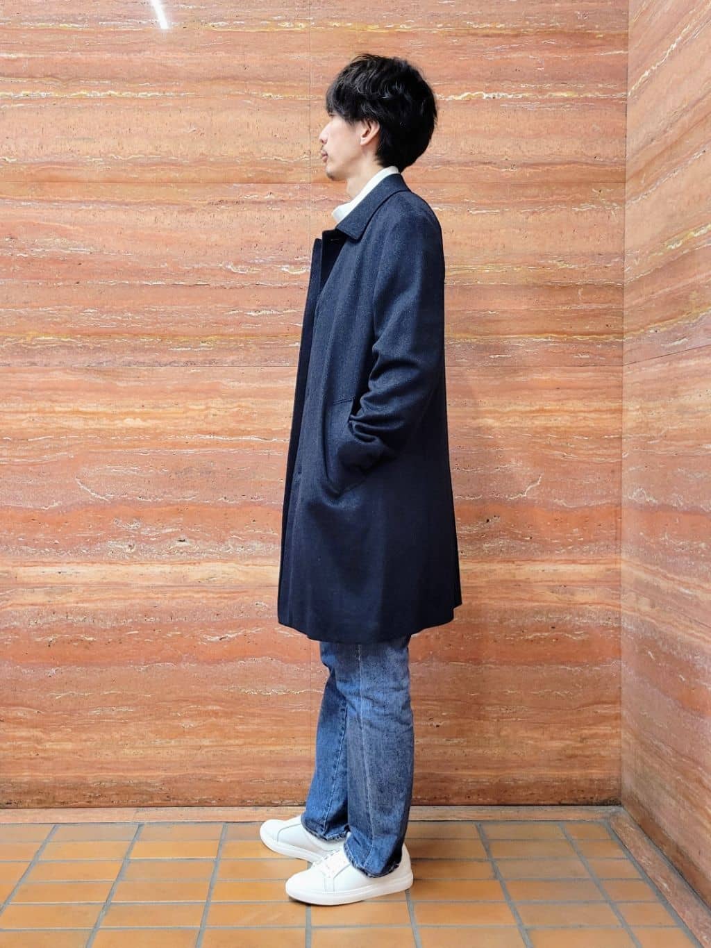 piroyaさんの「TAKEO KIKUCHI｜カシミヤブレンド ビーバー調ステンカラーコート」を使ったコーディネート